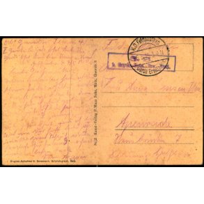 Feldpost - K.D. Feldpostxped.   5 -5 -15 - Til  Apenrade - Billedside : Estan 