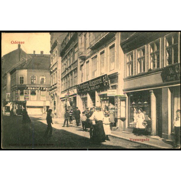 Odense - Vestergade - Postkortbutik Flensborg Margasinet v. Knud M�ller - Flensborg Margasinet K.M. 