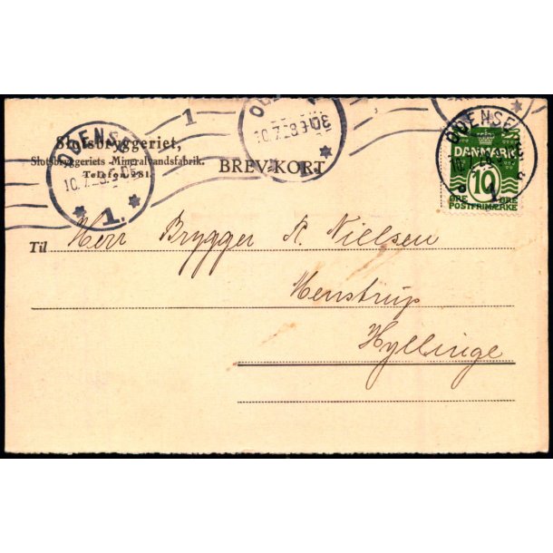 Slotsbryggeriets Mineralvandsfabrik - Helsagskort u/n - Brugt