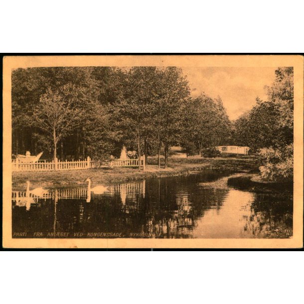 Parti fra Anl�get ved Kongensgade - Nyk�bing F. - Peter Alstrup 1880 - Brugt