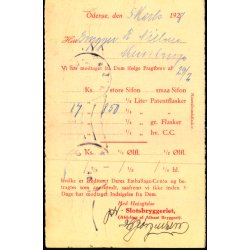 Slotsbryggeriets Mineralvandsfabrik - Helsagskort u/n - Brugt