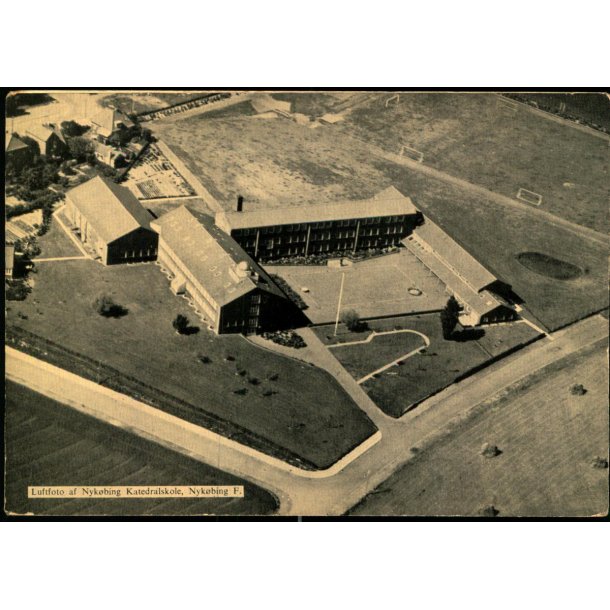 Luftfoto af Nyk�bing Katedralskole - Nyk�bing F. - Papirlageret 2094 - Ubrugt