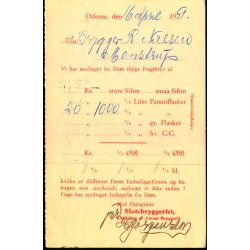 Slotsbryggeriets Mineralvandsfabrik - Helsagskort u/n - Brugt