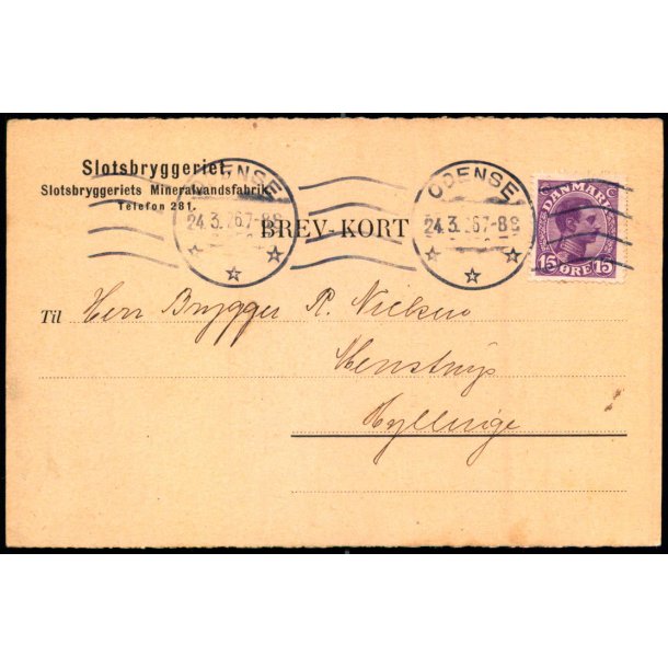 Slotsbryggeriets Mineralvandsfabrik - Helsagskort u/n - Brugt