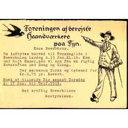 Foreningen af berejste Haandvrkere paa Fyn - Helsagskort u/n - Brugt