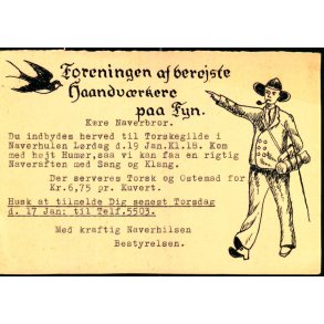 Foreningen af berejste Haandv�rkere paa Fyn - Helsagskort u/n - Brugt