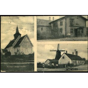  ster Ulslev - H. Christensens Kbmandshandel - Mlle og Bageri - Kirken - Kbm. H. Christensen u/n 