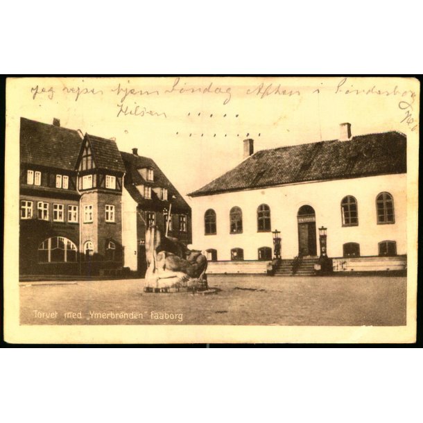 Torvet med "Ymerbr�nden" - Faaborg - David J. Bagers Bogh. 44530 - Brugt