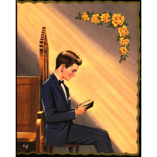 Eilif Frederiksen  - Konfirmationstelegram  10 x 13 cm. - Stender 2167/ 37d