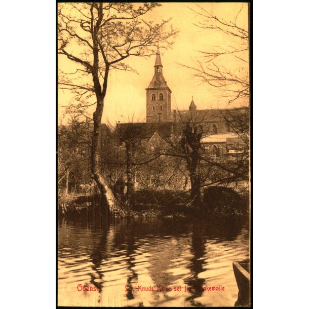 Odense - Sct. Knuds Kirke set fra Munkem�lle - W.K.F. 3541 - Brugt