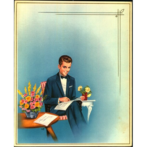 Eilif Frederiksen  - Konfirmationstelegram  18 x 22 cm. - Stender 20 06/13 D