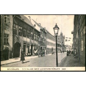 Helsing�r - Stengade med L�seforeningen 1885 - K�bst�derne u/n - Ubrugt