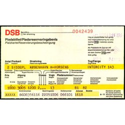 DSB - Pladsbillet 28. maj 1976