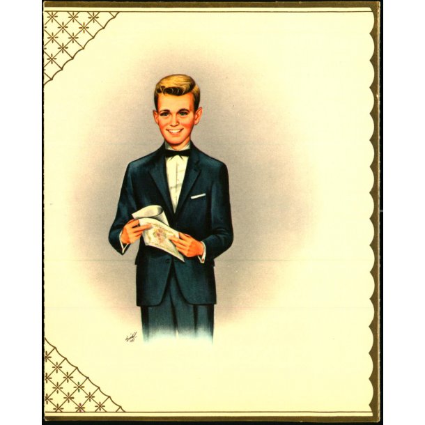 Eilif Frederiksen  - Konfirmationstelegram  17 x 14 cm. - Stender 2185/45d