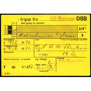 Fripas fra 66- Horsens - DSB - 26 - 5 1976