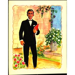 Anni Lippert - Konfirmationstelegram  18 x 22 cm. - Rudolf Olsen u/n