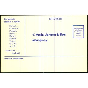 A/S Andr.Jensen & S�n - Helsagskort u/n - Ubrugt