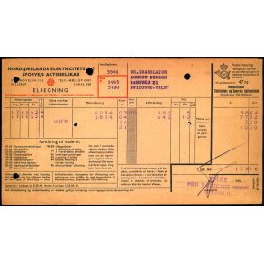 Postkvitering - Norssjllands Elektricitetsvrk og Sporvejs Aktieselskab - 1953