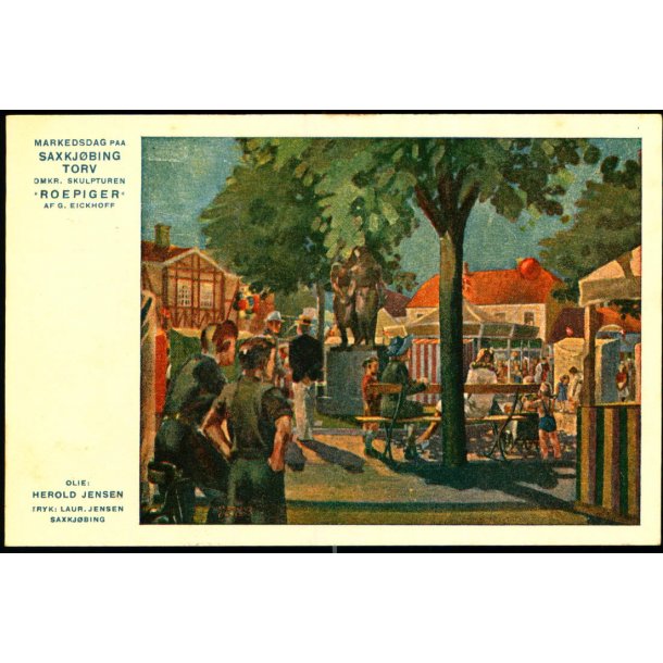 Markedsdag p� Saxkj�bing Torv - omkr. Skupturen "Roepiger" - Metropolitan Publikation - Ubrugt