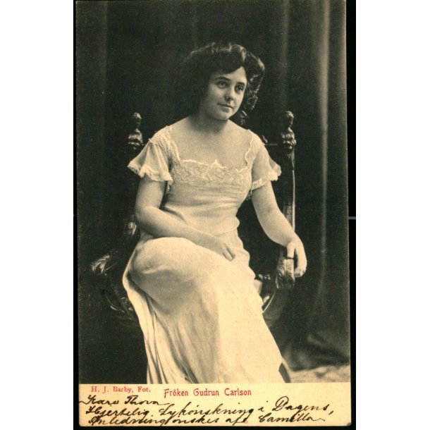 Frken Gudrun Carlson - Postkort - Ubrugt
