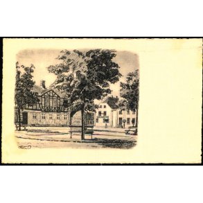 Parti fra Saxk�bing Torv - Thaaning Steffensens Bogh. Eneret u/n - Ubrugt