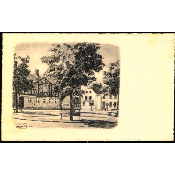 Parti fra Saxk�bing Torv - Thaaning Steffensens Bogh. Eneret u/n - Ubrugt