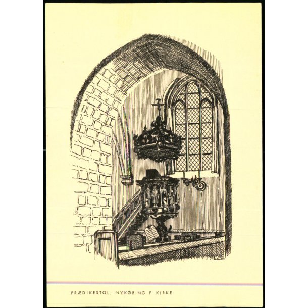 Pr�dikestol - Nyk�bing F. - Kirke - Plan Tryk u/n - Ubrugt