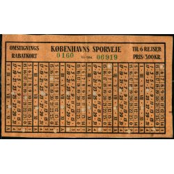 Kbenhavns Sporveje - Omstignings Rabatkort - 6 Rejser 3,oo Kr. 