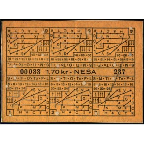 NESA - Klippekort - 6 ture p 30 res strkning - 1,70 kr.