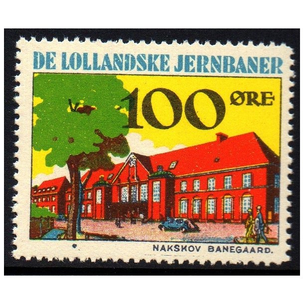De Lollandske Jernbaner  - Godsfrimrke - 100 re - Ustemplet