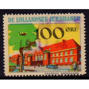 De Lollandske Jernbaner  - Godsfrimrke - 100 re - Stemplet