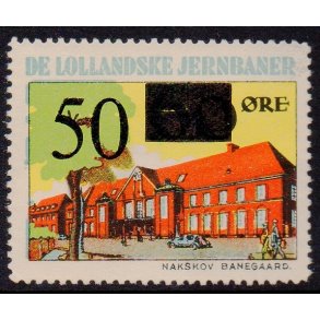 De Lollandske Jernbaner  - Godsfrimrke - 60 re overstemplet til 50 re - Ustemplet