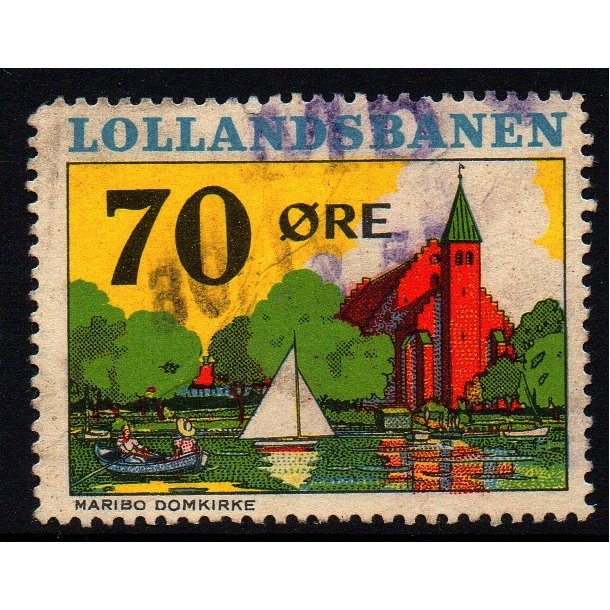 Lollandsbanen  - Godsfrimrke - 70 re - Stemplet