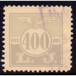 L. J. - (Lollands Jernbane)  - Godsfrimrke - 400 re - Stemplet