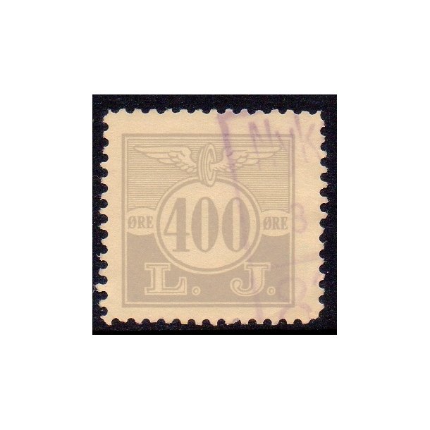L. J. - (Lollands Jernbane)  - Godsfrimrke - 400 re - Stemplet