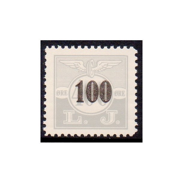 L. J. - (Lollands Jernbane)  - Godsfrimrke - 400 re overstemplet til 100 re - Ustemplet