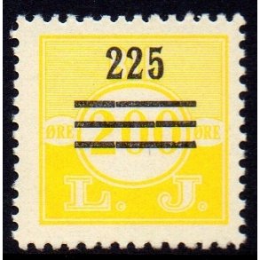 L. J. - ( Lollands Jernbane )  - BIL - 200 re overstemplet til 225 re - Ustemplet