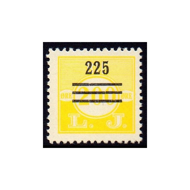 L. J. - ( Lollands Jernbane )  - BIL - 200 re overstemplet til 225 re - Ustemplet