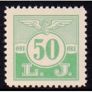 L. J. - (Lollands Jernbane)  - Godsfrimrke - 50 re - Ustemplet