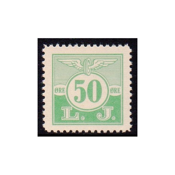 L. J. - (Lollands Jernbane)  - Godsfrimrke - 50 re - Ustemplet