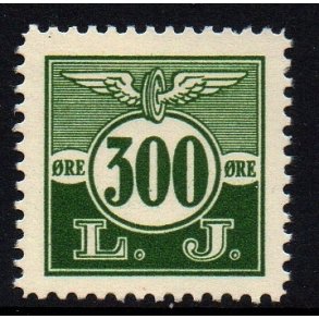 L. J. - (Lollands Jernbane)  - Godsfrimrke - 300 re - Ustemplet