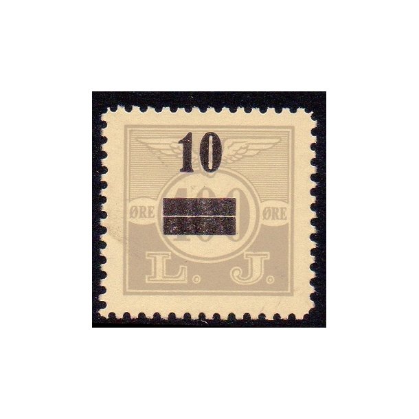 L. J. - (Lollands Jernbane)  - Godsfrimrke - 400 re overstemplet til 10 re - Ustemplet