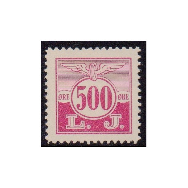 L. J. - (Lollands Jernbane)  - Godsfrimrke - 500 re - Ustemplet