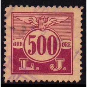 L. J. - (Lollands Jernbane)  - Godsfrimrke - 170 re overstemplet til 200 re - Ustemplet