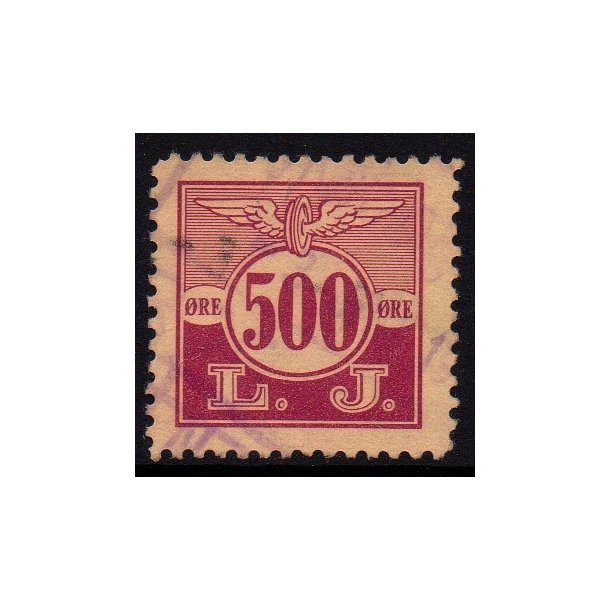 L. J. - (Lollands Jernbane)  - Godsfrimrke - 170 re overstemplet til 200 re - Ustemplet