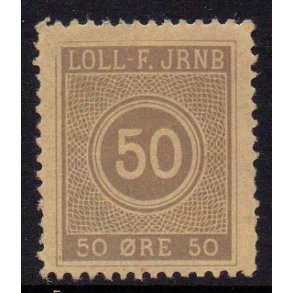 LOLL. F. JERNB.   - Godsfrimrke - 50 re - Ustemplet