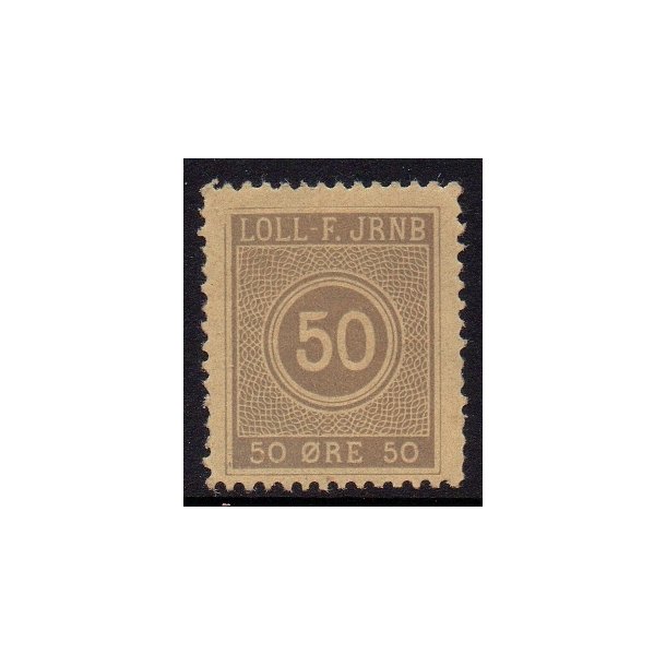 LOLL. F. JERNB.   - Godsfrimrke - 50 re - Ustemplet