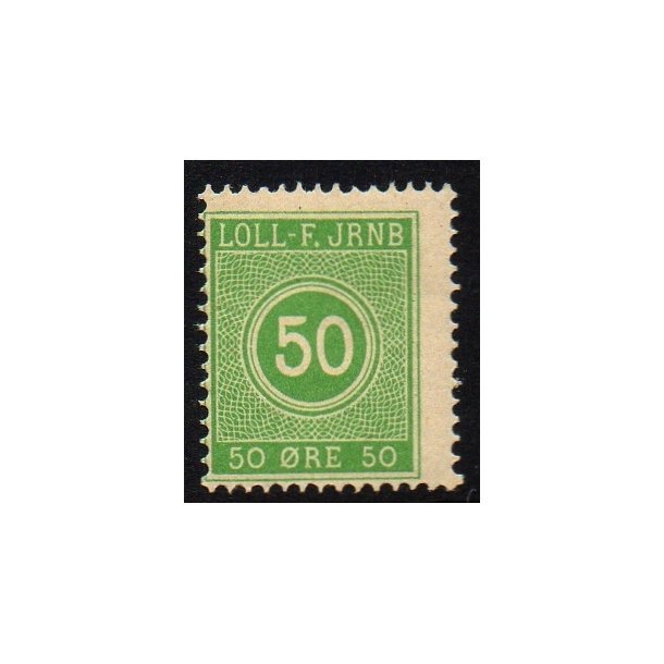 LOLL. F. JERNB.   - Godsfrimrke - 50 re - Ustemplet