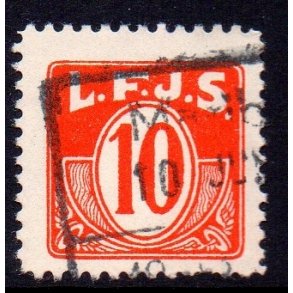 L.F.J.S. - ( Lolland Falsters Jernbaneselskab )   - Godsfrimrke - 10 re - Stemplet