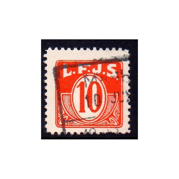 L.F.J.S. - ( Lolland Falsters Jernbaneselskab )   - Godsfrimrke - 10 re - Stemplet